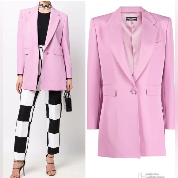 CURRENT SEASON Dolce & Gabbana light pink single breasted blazer NWT - Picture 1 of 14